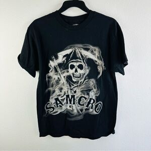 Sons Of Anarchy Black Grim Reaper Sam Cro Tee Size M